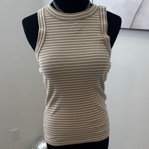 Banana Republic Beige Striped Tank Top size S